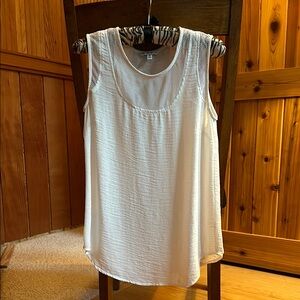 Cream Sleeveless Mesh Top- Cabi, small